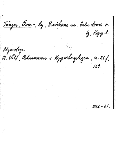 Bild på arkivkortet för arkivposten Tänger, Över-