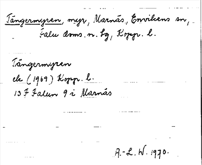 Bild på arkivkortet för arkivposten Tängermyren