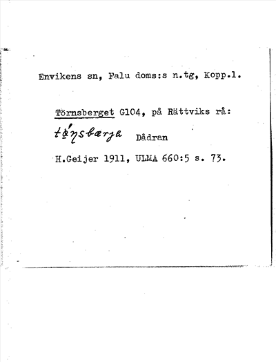 Bild på arkivkortet för arkivposten Törnsberget