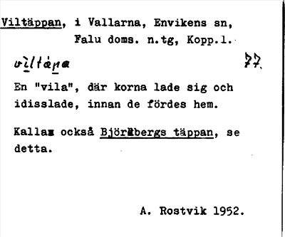 Bild på arkivkortet för arkivposten Viltäppan, se Björkbergs täppan