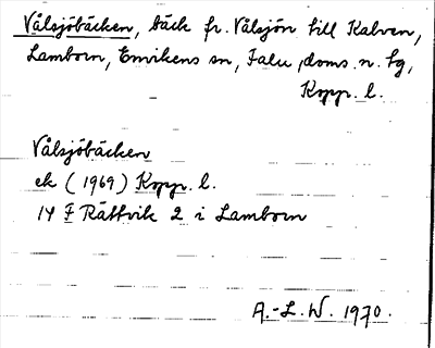 Bild på arkivkortet för arkivposten Vålsjöbäcken