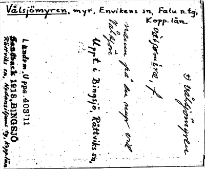 Bild på arkivkortet för arkivposten Vålsjömyren