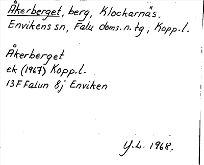 Bild på arkivkortet för arkivposten Åkerberget
