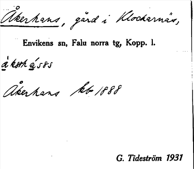 Bild på arkivkortet för arkivposten Åkerhans