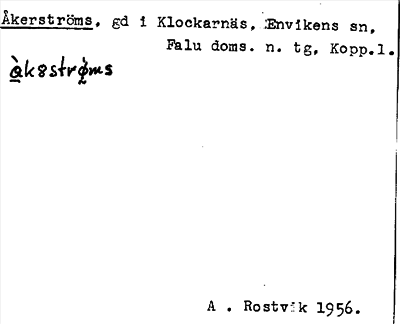Bild på arkivkortet för arkivposten Åkerströms