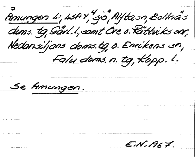Bild på arkivkortet för arkivposten Åmungen, se Amungen