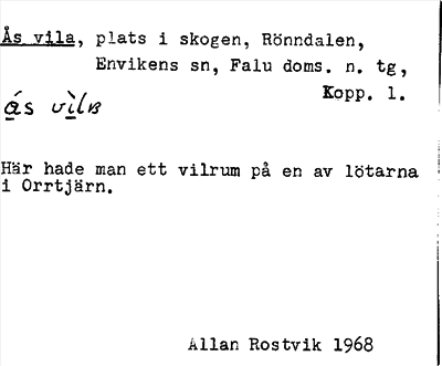 Bild på arkivkortet för arkivposten Ås vila