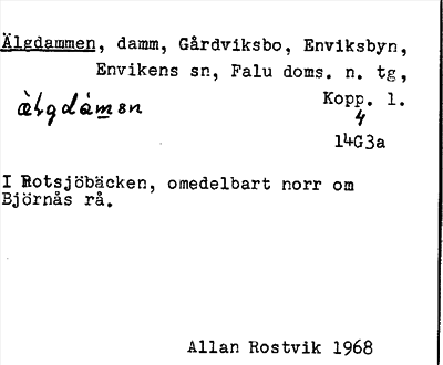 Bild på arkivkortet för arkivposten Älgdammen