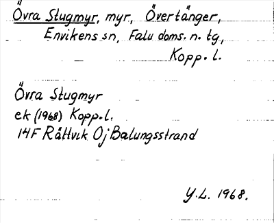 Bild på arkivkortet för arkivposten Övra Stugmyr