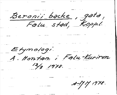 Bild på arkivkortet för arkivposten Beronii backe