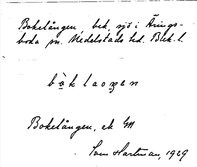 Bild på arkivkortet för arkivposten Bokelången