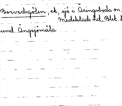 Bild på arkivkortet för arkivposten Borvedsgölen