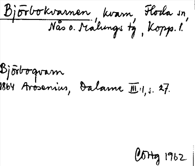 Bild på arkivkortet för arkivposten Björbokvarnen