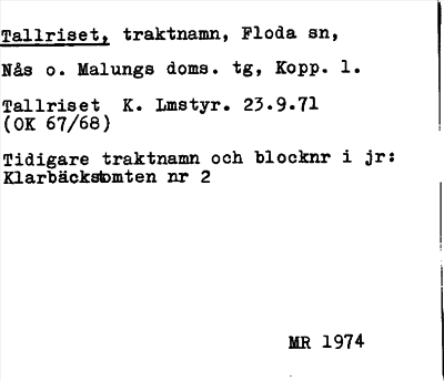 Bild på arkivkortet för arkivposten Tallriset