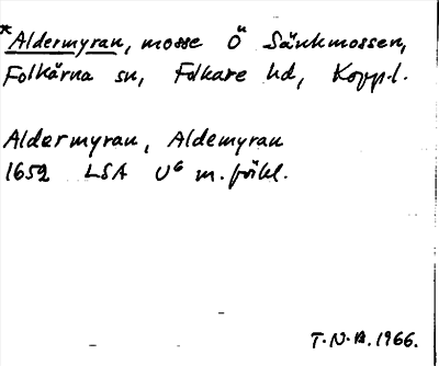 Bild på arkivkortet för arkivposten *Aldermyran