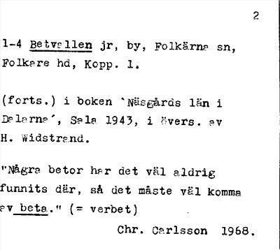 Bild på arkivkortet för arkivposten Betvallen