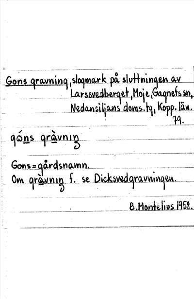 Bild på arkivkortet för arkivposten Gons gravning
