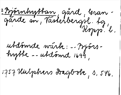 Bild på arkivkortet för arkivposten ?Björnhyttan