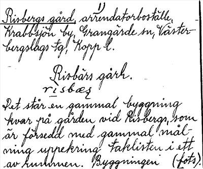 Bild på arkivkortet för arkivposten Risbergs gård