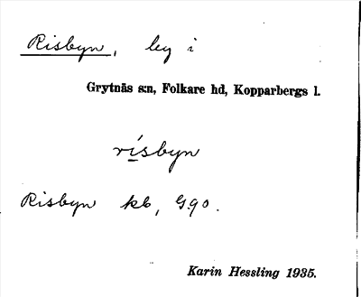 Bild på arkivkortet för arkivposten Risbyn