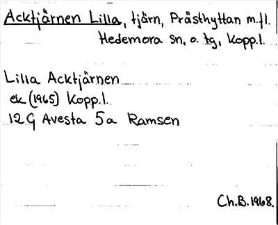 Bild på arkivkortet för arkivposten Acktjärnen Lilla