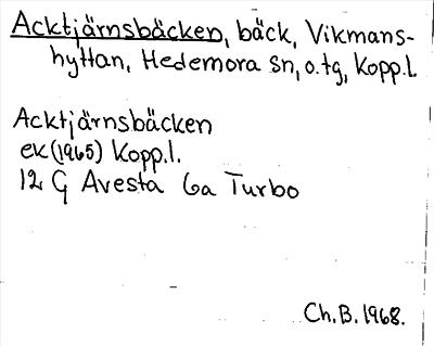 Bild på arkivkortet för arkivposten Acktjärnsbäcken