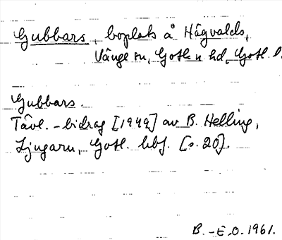 Bild på arkivkortet för arkivposten Gubbars