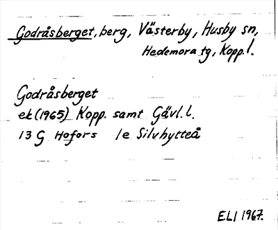 Bild på arkivkortet för arkivposten Godråsberget