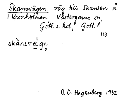 Bild på arkivkortet för arkivposten Skansvägen