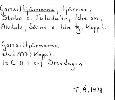 Bild på arkivkortet för arkivposten Gorrsiltjärnarna