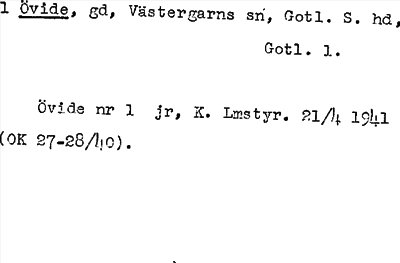 Bild på arkivkortet för arkivposten Övide