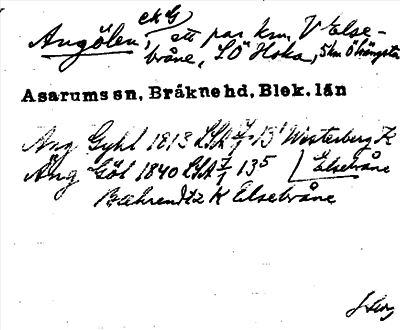 Bild på arkivkortet för arkivposten Angölen