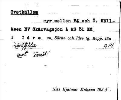 Bild på arkivkortet för arkivposten Övstkällan