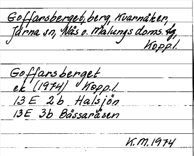 Bild på arkivkortet för arkivposten Goffarsberget