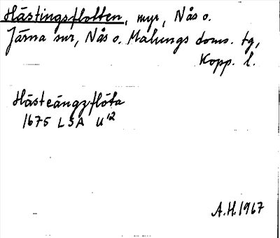Bild på arkivkortet för arkivposten Hästingsflotten