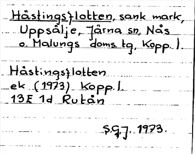Bild på arkivkortet för arkivposten Hästingsflotten