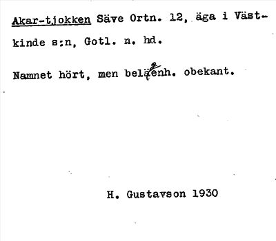 Bild på arkivkortet för arkivposten Akar-tjokken