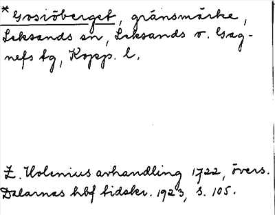 Bild på arkivkortet för arkivposten *Gosiöberget