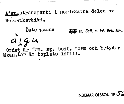 Bild på arkivkortet för arkivposten Ajgu