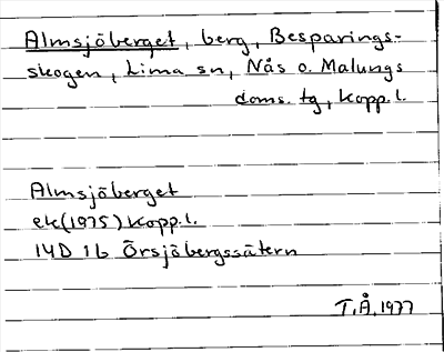 Bild på arkivkortet för arkivposten Almsjöberget