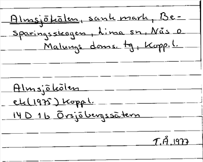 Bild på arkivkortet för arkivposten Almsjökölen