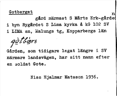 Bild på arkivkortet för arkivposten Gotberget