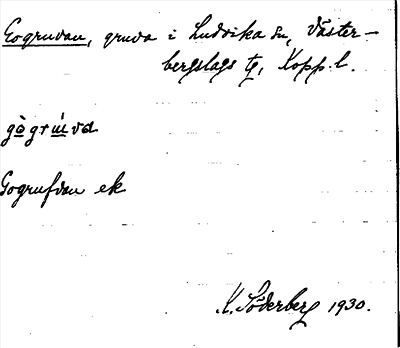 Bild på arkivkortet för arkivposten Gogruvan