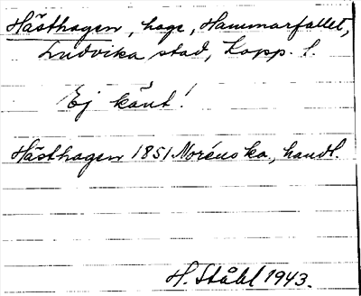 Bild på arkivkortet för arkivposten Hästhagen