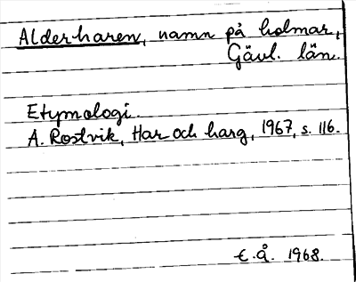 Bild på arkivkortet för arkivposten Alderharen