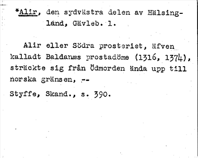 Bild på arkivkortet för arkivposten *Alir