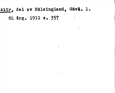 Bild på arkivkortet för arkivposten Alir