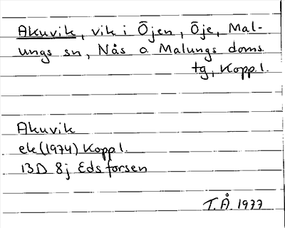 Bild på arkivkortet för arkivposten Akuvik