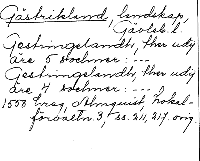 Bild på arkivkortet för arkivposten Gästrikland