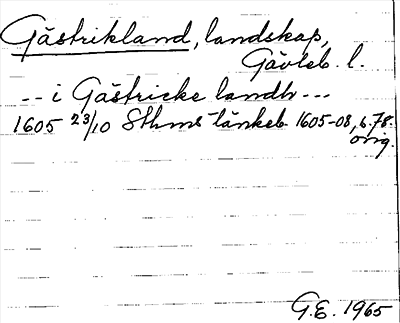 Bild på arkivkortet för arkivposten Gästrikland